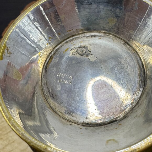 Vintage Electro Plated Nickel Silver Creamer Small Pitcher Stamped India Natural - Picture 6 of 7